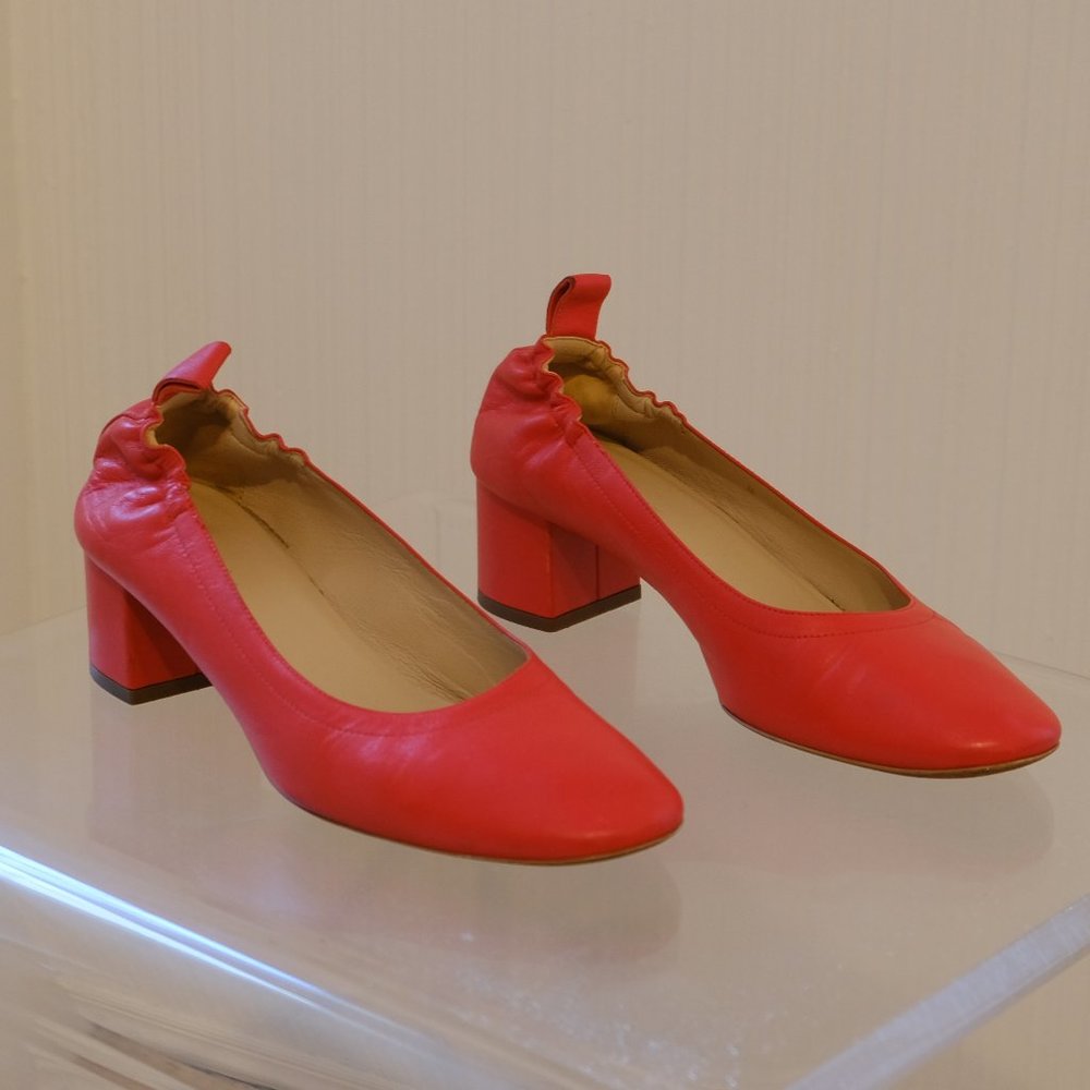 Everlane The Day Heel in Poppy - Italian Leather Size 8
